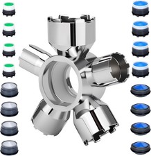 Upgraded Metal 10-in-1 Faucet Aerator Tool Kit With 16 Pack Replacement Aerators