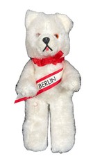 Vintage jointed Berlin Bear Stuffed Animal Plush 10  Tall Germany White Holiday