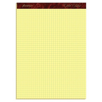 Ampad Gold Fibre Premium-Weight Graph Pad, 8-1/2'' x 11-3/4'', Graph Rule (4 x ...