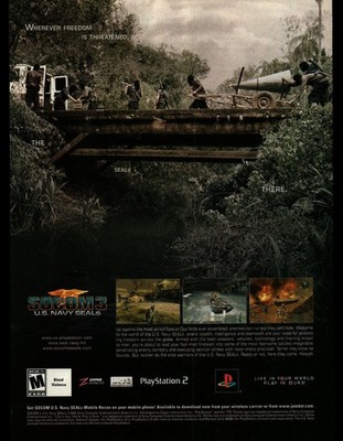 SOCOM 3 U.S. Navy SEALs PlayStation 2 Vintage Magazine Ad 2006 Gaming