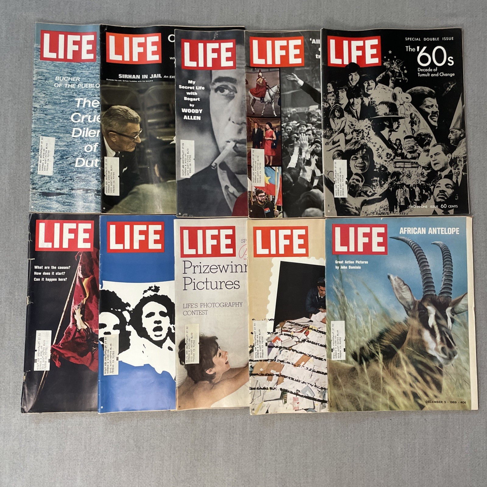Vintage Life Magazines 1969 Lot Of 10 Astronauts Vietnam Double Issue Animals