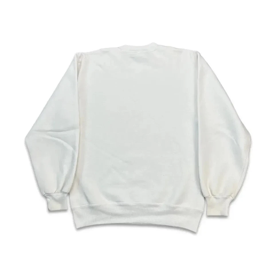 Moletom esportivo Russell vintage masculino médio branco em branco EUA anos 90 pulôver - Imagem 3 de 4