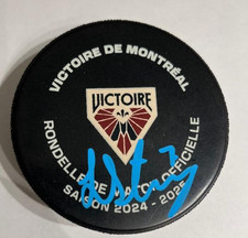LAURA STACEY autographed SIGNED MONTREAL VICTOIRE '24/25 PWHL official game puck
