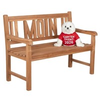 Gartenbank Holzbank Teakbank Moin 120Cm 2-Sitzer Sitzbank Wetterfest Bank