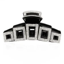 Elegant Large Rhinestone Hair Clip Jaw Clip Women Lady Crystal Hairpin Thick ...