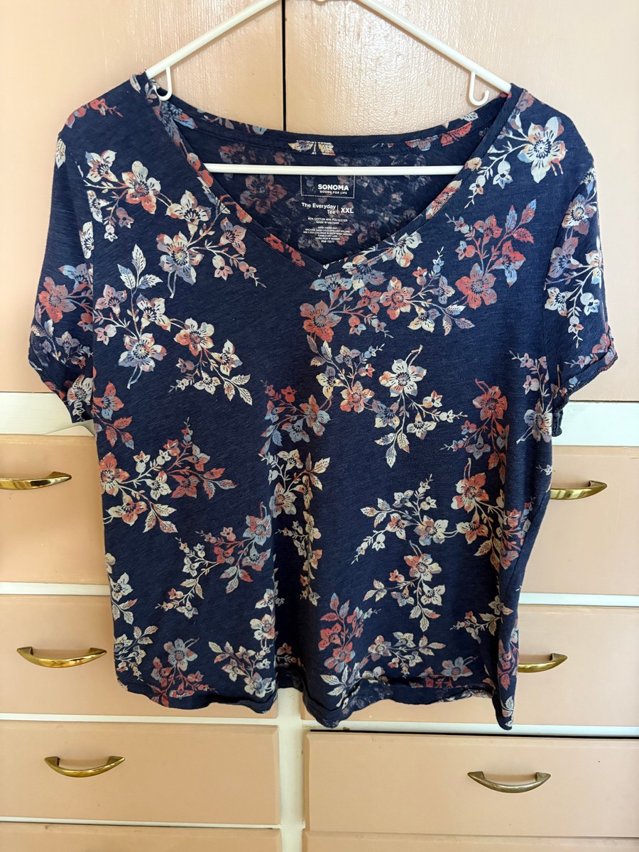 Sonoma Goods for Life The Everyday Tee Floral V-Neck