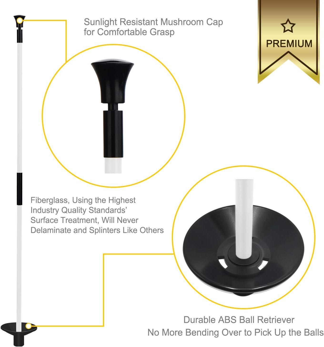 Golf Flagstick, Practice Putting Green Flag Stick for Yard, Golf Pole