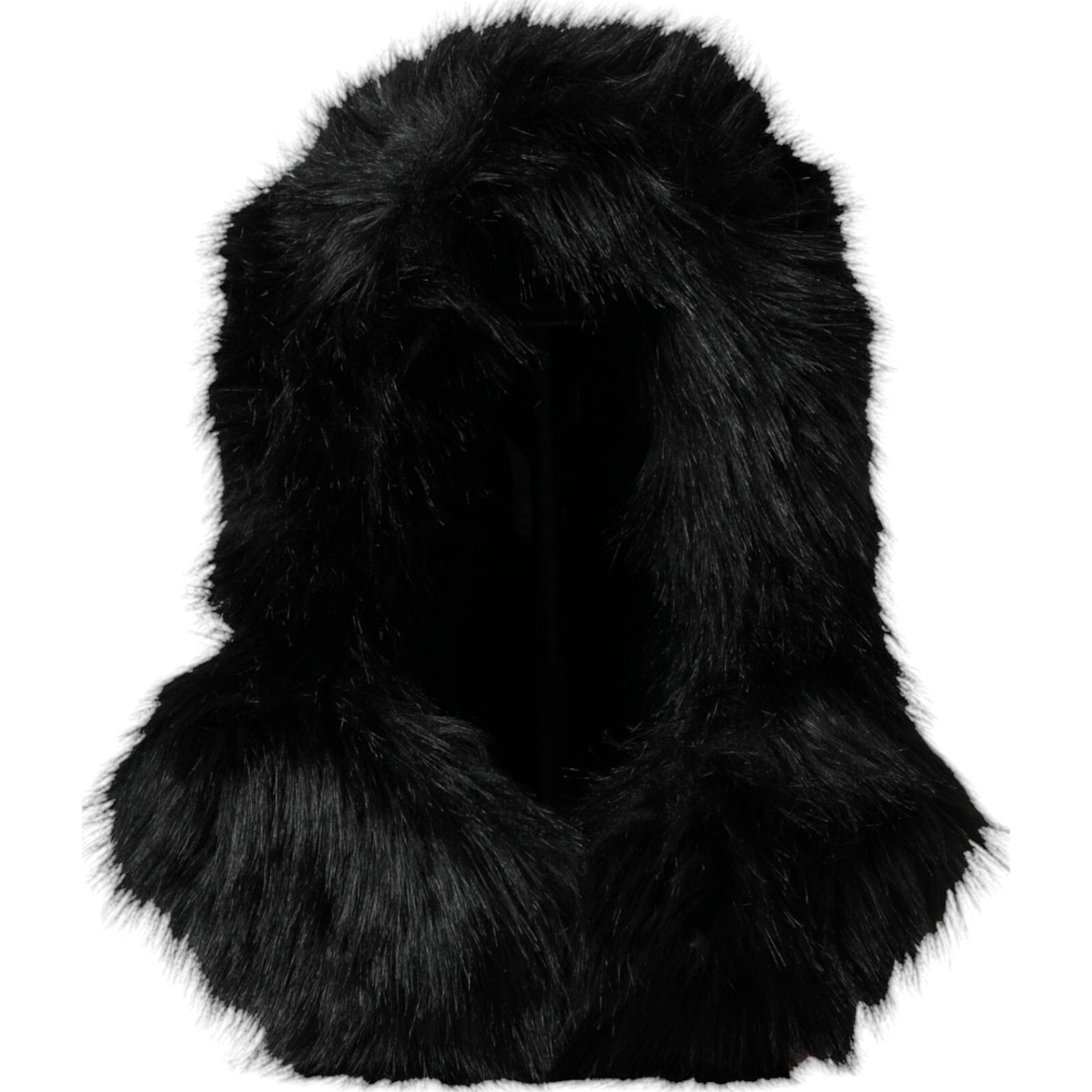 DOLCE & GABBANA Hat Black Faux Fur Whole Head Wrap Capello s. 57