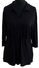 Live Unlimited Black Tunic Size 18 shirt style Viscose Mix womens