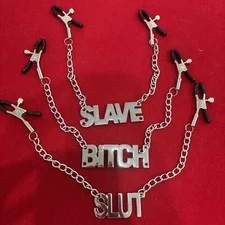 Women Stainless Steel Breast Clamps Clips with Chain Bondage for Couples BDSM