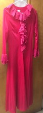 Vtg SEARS At Home Wear Pink Lacey Ruffle Sz 14/16 Nightgown Housedress EUC