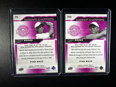 2- 2023 Upper Deck Goodwin Champions - Tiger Woods - Pink