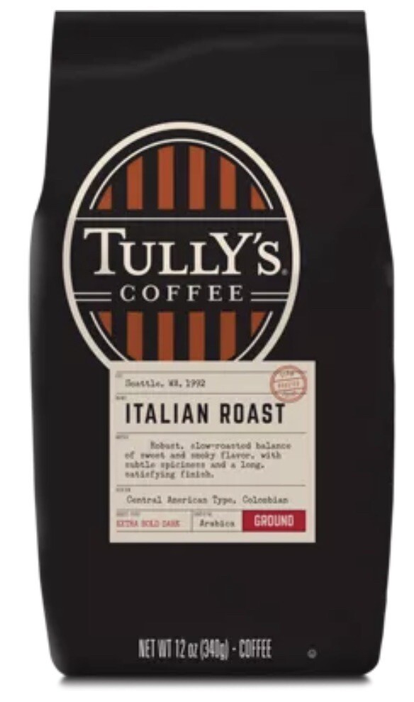 Tully's Coffee Italian Roast, Ground, 12Ounce Bags (Pack of 2) Falak
