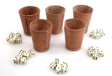 5 x Würfelbecher echt Leder Top Qualität + ...