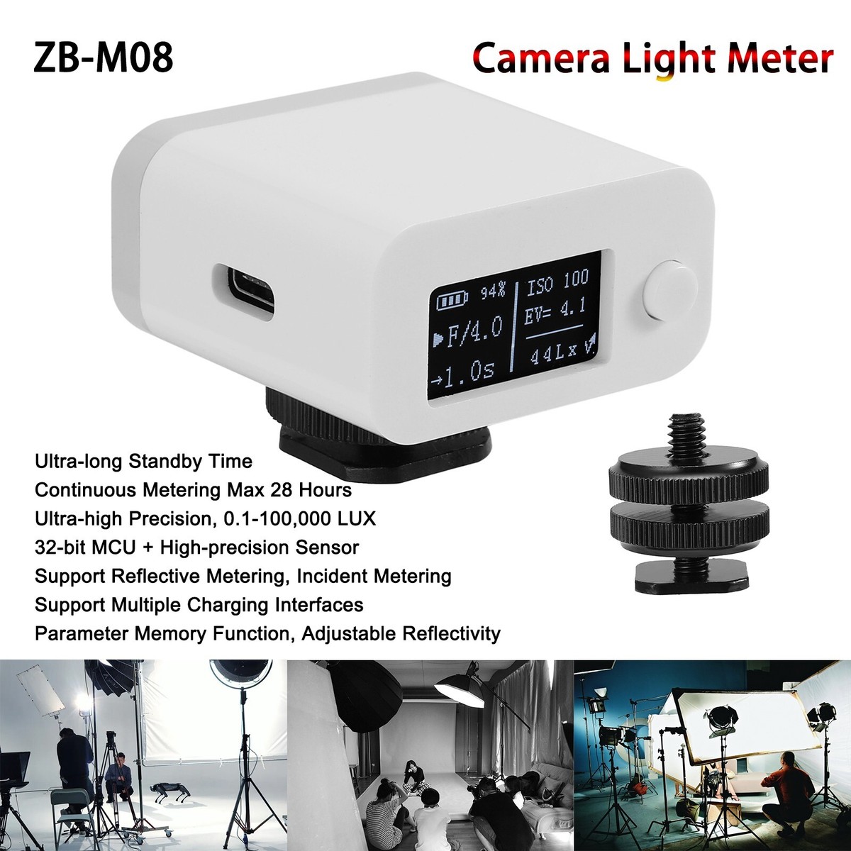 M08 Set-top Reflection Light Meter Film Photography Cold Shoe