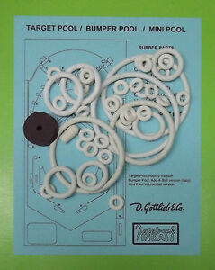 1969 Gottlieb Mini Pool Pinball Machine Rubber Ring Kit