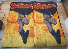 2 Vintage Batman Sleeping Bag DC Comics 1970s 80s Youth Size 54x30 Used