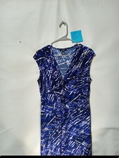 Chaps Ralph Wo.ans Size Large Sleeveless Dress Knee Length  Blue White And Black