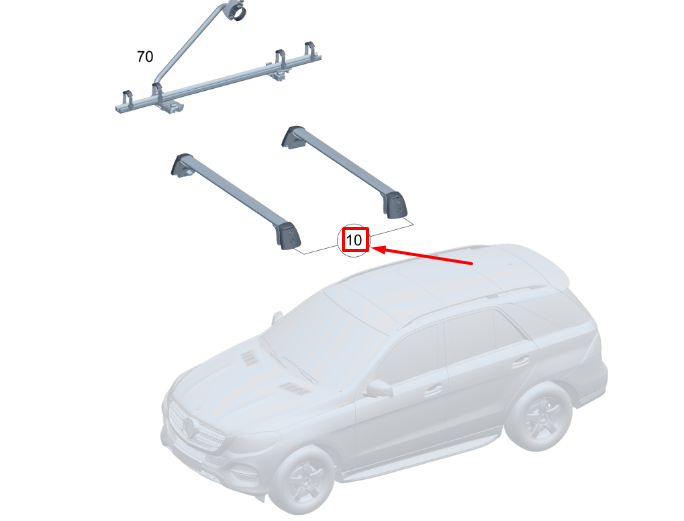 Genuine OEM MERCEDES BENZ GLE Class W167 Basic Carrier Cross Bars