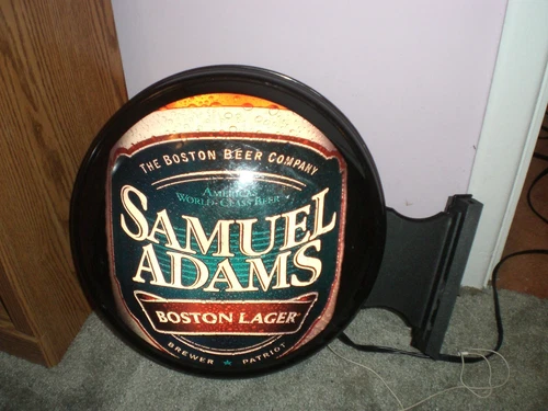 Vintage Sam Adams Beer WORKING Lighted Globe Sign