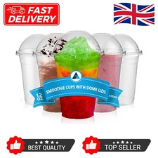 Smoothie Cups With Dome Lids 10/12/16/20oz Clear Party Cups For Cold Drinks