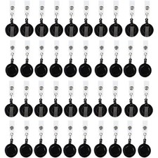 100 Pack Retractable ID Badge Holder Reel for Cards with Clips 26.5 Inches