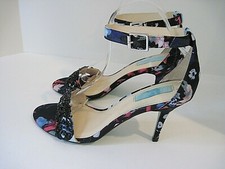 Betsey Johnson Gina Black Floral Bead Dress Heels - Women's Size 10 M,