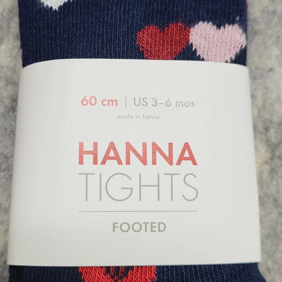 Medias con pies Hanna Andersson bebé niña 60 cm 3-6 meses azul marino estampado Foto 4 de 4