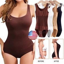 Women's Slimming Full Body Shaper Unseamed Tummy Control Shapewear Bodysuit Top