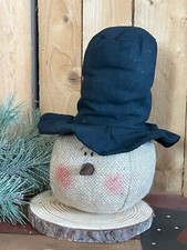Large Primitive Country Snowman with Top Hat - winter Christmas decor Tophat
