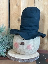 Large Primitive Country Snowman with Top Hat - winter Christmas decor Tophat