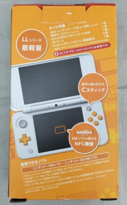 New Nintendo 2DS XL LL White x Orange Console w/Charger Box EX++/
