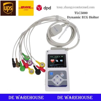 Handheld 24Hours Dynamic EKG Recorder 12 Lead ECG Holter Software USB TLC5000