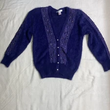 LS Collections  Angora Sweater, Size 2, 80% Angora 10% Wool 10% Nylon, Korea