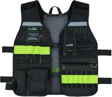 Tool Vest Safety Work Vest with Adjustable Straps,Removable Phone Holder for Ele