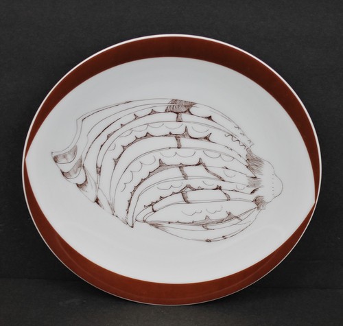 4 Heinrich Stix Shell Collection Salad Plates H&C Selb Bavaria Germany Brown - Picture 3 of 6