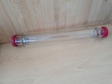 JAJ Pyrex Glass Rolling Pin With Red Plugs