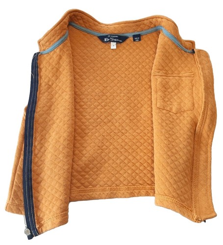 Original Ben Sherman Sz7 Quilted Full Zip Vest Chest Pkt Butternut Golden Yellow - Picture 3 of 8