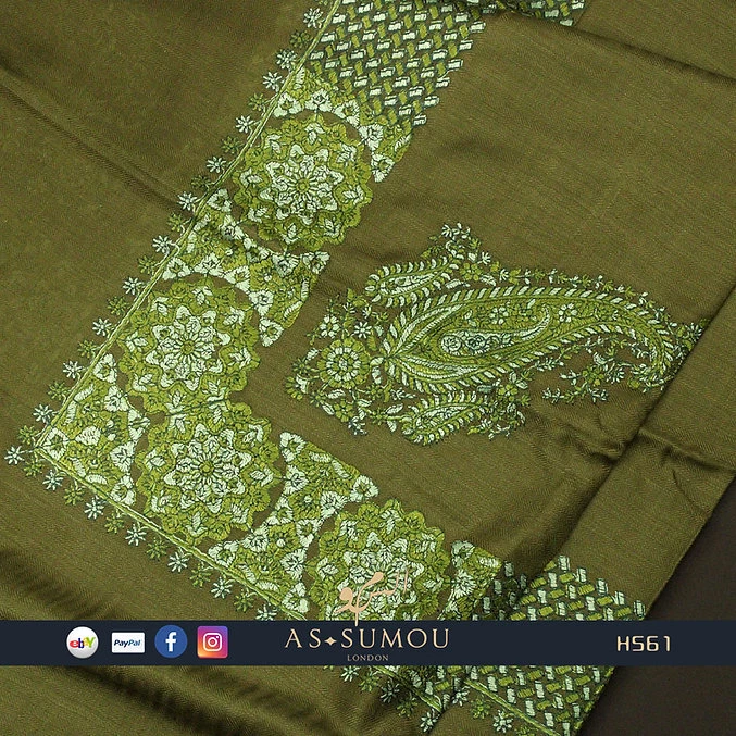 AUTHENTIC OMANI MASSAR EMBROIDERED SHEMAGH ARAB SHAWL KEFIYEH SCARF IMAMA H561