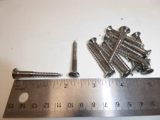 #12 x 1-3/4" Oval Head Slotted Wood Screw SS 18-8 VINTAGE MADE IN USA   Qty 15