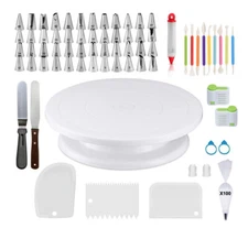 170 Pcs Baking Accessories Cake Decorating Supplies Piping Bags Cake Turntable