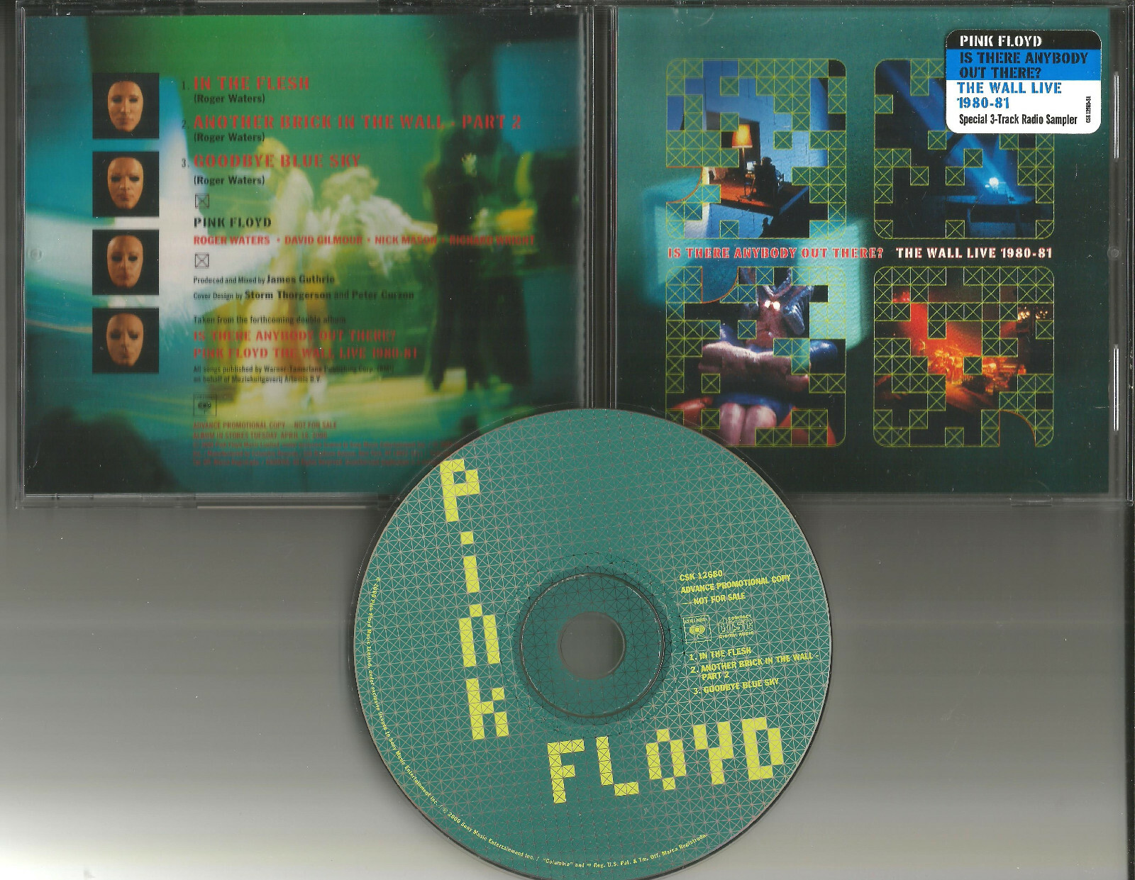 PINK FLOYD Anybody WALL LIVE 3TRK SAMPLER PROMO DJ CD Roger Waters David Gilmour
