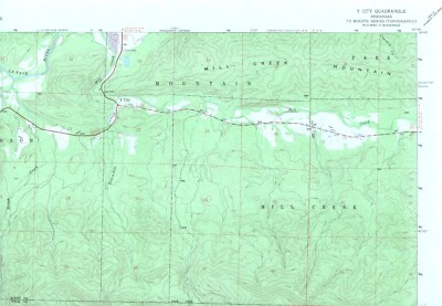 Y City Quadrangle Arkansas 1975 USGS Topo Map 7.5 Minute Topographic