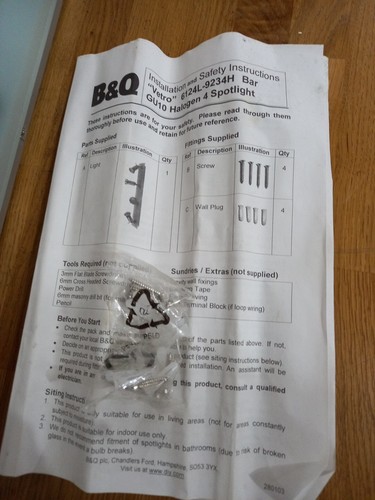 4 Way Vetro Ceiling Halogen Dimmable Spotlights Adjustable Lamp Kitchen Bar B&Q - Picture 2 of 6