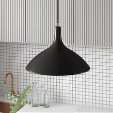 Camden & Wells Barton Metal Pendant Lamp Light Matte Black / Brass