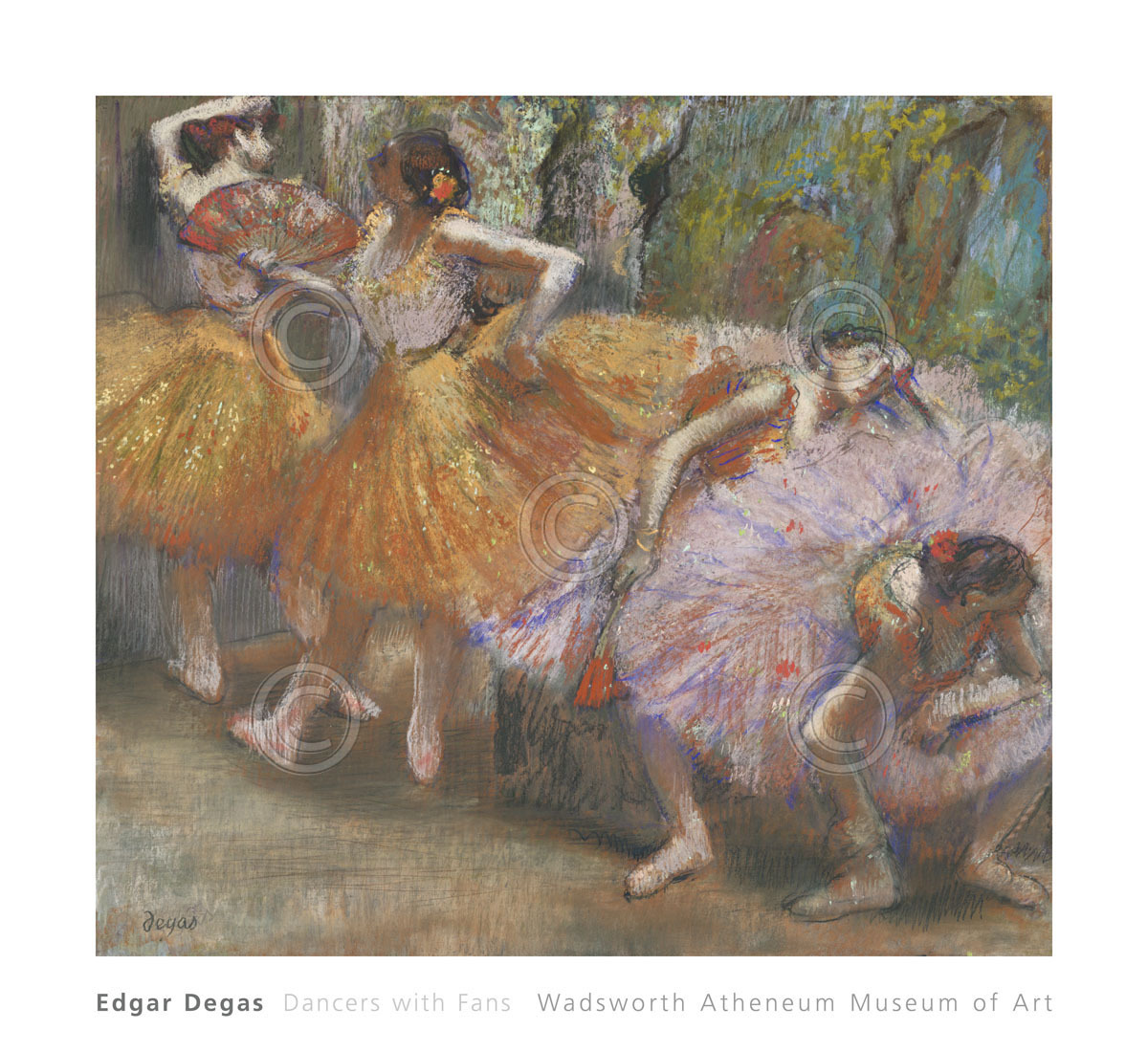 DANCE ART PRINT - Dancers with Fans, c. 1898 by Edgar Degas Ballet