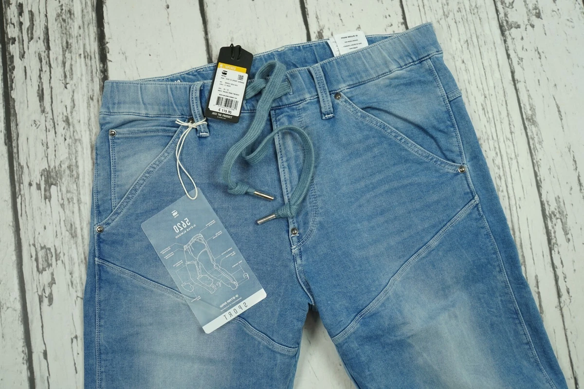 NEW G-STAR JEANS 5620 3D SPORT TAPERED LT AGED INDIGO RINN 30/32 W30 L32