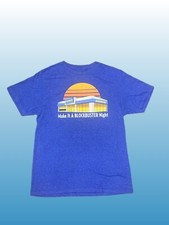 BLOCKBUSTER VIDEO T-Shirt Mens Medium Blue Vintage Style Graphic Shirt