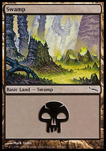 1x FOIL Swamp #295 Mirrodin MtG Magic Land Common 1 x1 Card Cards