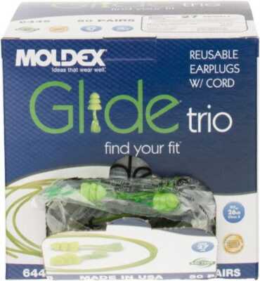 MOLDEX Earplugs 27 dB, PVC, Flanged, No Roll, Corded Reusable Qty 200 Pairs 6445